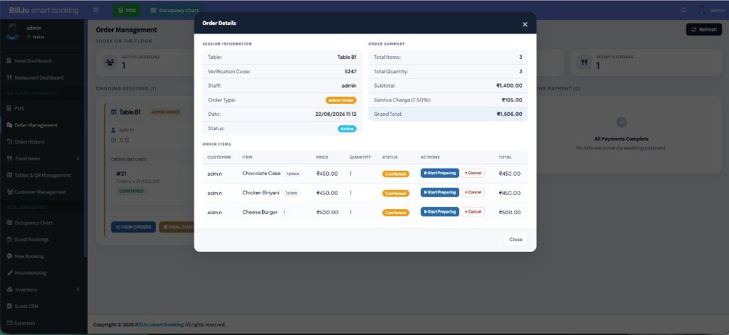 Order management with order details modal